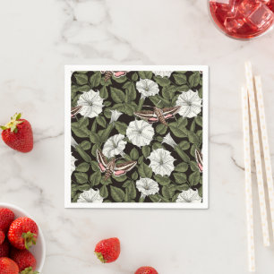 Serviette En Papier Fleurs de lune et sphinx Mois
