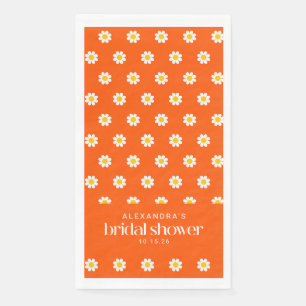 Serviette En Papier Fleurs de marguerite orange vintage douche de mari