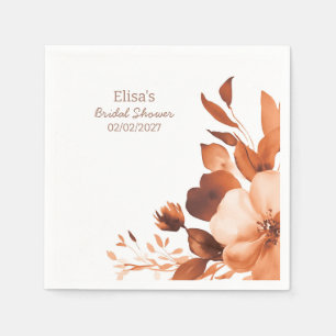 Serviette En Papier Fleurs de Moka Aquarelle Cérémonie de Mariage Pers