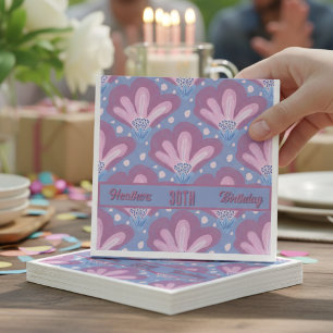 Serviette En Papier Fleurs de naissance à l'aquarelle rose personnalis