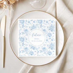 Serviette En Papier Fleurs de porcelaine bleue pour la future Mme Show