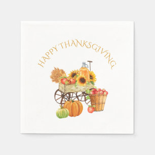 Serviette En Papier Fleurs de récolte de bons thanksgivings et produir