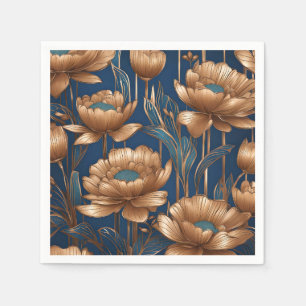 Serviette En Papier Fleurs d'or