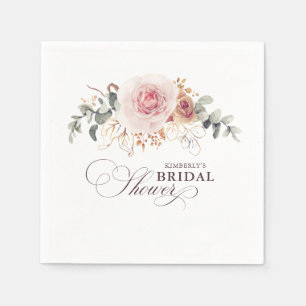 Serviette En Papier Fleurs Élégantes Bohème de Teinte Terreuse pour To