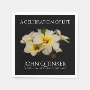 Serviette En Papier Fleurs élégantes en satin sur noir