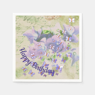 Serviette En Papier Fleurs et papillons