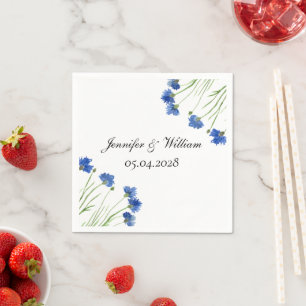 Serviette En Papier Fleurs Fleurs sauvages de Cornflowers Mariage d'aq