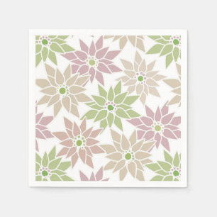 Serviette En Papier Fleurs florales Abstraites dessin motif romantique