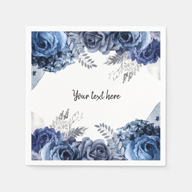 Serviette En Papier Fleurs glam chic modernes pour toutes les occasion (Devant)