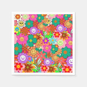 Serviette En Papier Fleurs hippies Boho Super rétros