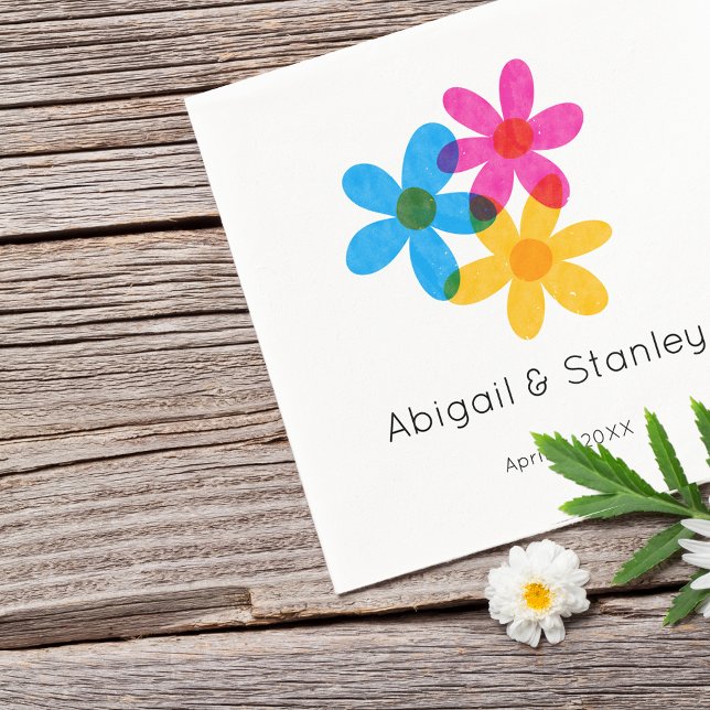 Serviette En Papier Fleurs hippies brillantes et audacieuses Mariage d (Créateur téléchargé)