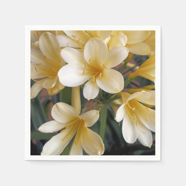 SERVIETTE EN PAPIER FLEURS JAUNES (Devant)