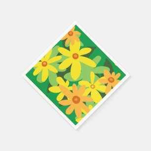 Serviette En Papier Fleurs jaunes