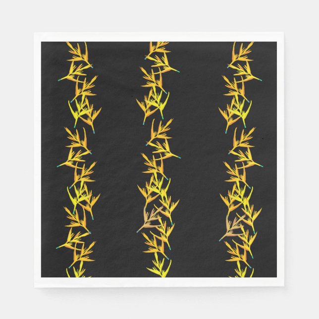 Serviette En Papier Fleurs jaunes (Devant)