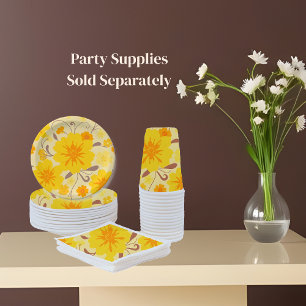 Serviette En Papier Fleurs Jaunes Rétro Sunshine-