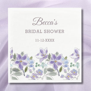 Serviette En Papier Fleurs Lilac Feminine Fête des mariées