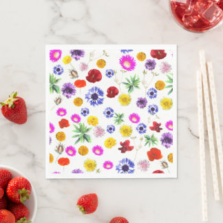 Serviette En Papier Fleurs multicolores