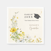 Serviette en papier Fleurs Papillons Fête de remis