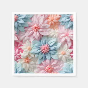 Serviette En Papier Fleurs Pastel