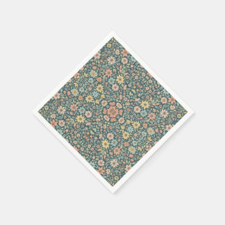 Serviette En Papier Fleurs pastel avec un arrière - plan foncé