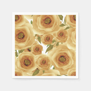 Serviette En Papier Fleurs roses imprimés floraux abstraits couleurs b