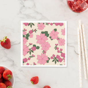 Serviette En Papier Fleurs Roses, Motif Floral, Motif De Fleurs