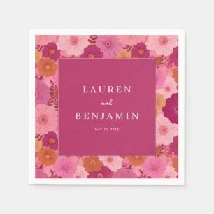 Serviette En Papier Fleurs Roses Romantiques Vintage