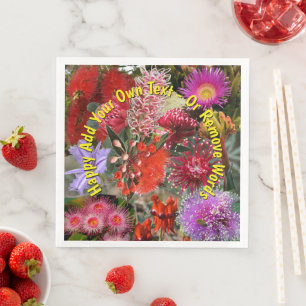 Serviette En Papier Fleurs sauvages autochtones australiennes grandes