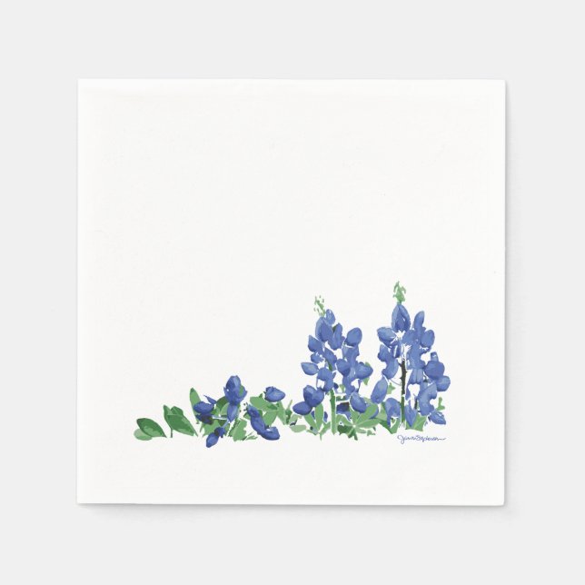 Serviette En Papier Fleurs sauvages Bluebonnet, Fleurs texanes (Devant)