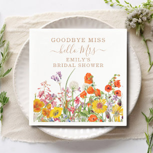 Serviette En Papier Fleurs sauvages colorées Pays Floral Adieu Miss