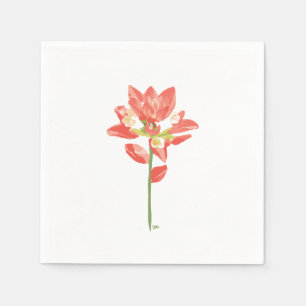 Serviette En Papier Fleurs sauvages du Texas - Pinceau indien, orange