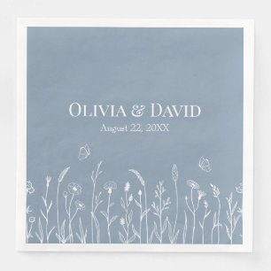 Serviette En Papier Fleurs sauvages et fichiers Butterfiles Mariage se