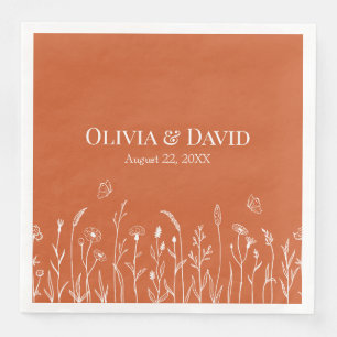 Serviette En Papier Fleurs sauvages et fichiers Butterfiles Mariage se