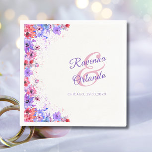 Serviette En Papier Fleurs sauvages pastel Floral Romantique Mariage F