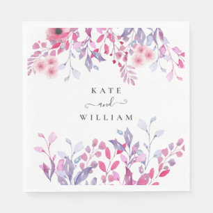 Serviette En Papier Fleurs sauvages violettes élégantes de campagne fl