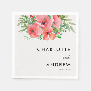 Serviette En Papier Fleurs simples, élégantes