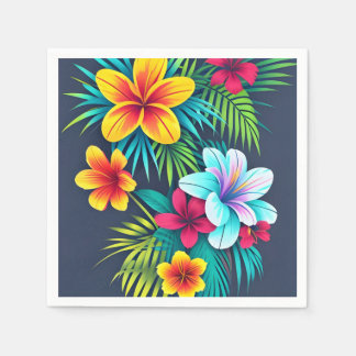 Serviette En Papier Fleurs tropicales exotiques