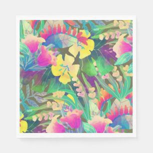 Serviette En Papier Fleurs tropicales Pastel