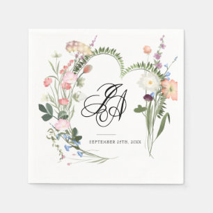 Serviette En Papier Fleurs vertes sauvages   Napkins wedding shower
