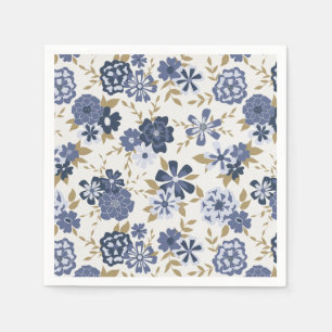 Serviette En Papier Fleurs Vignes Bleues Evénement Botanique
