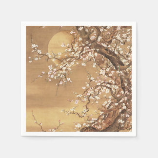 Serviette En Papier Fleurs vintages de prunes japonaises au clair de l