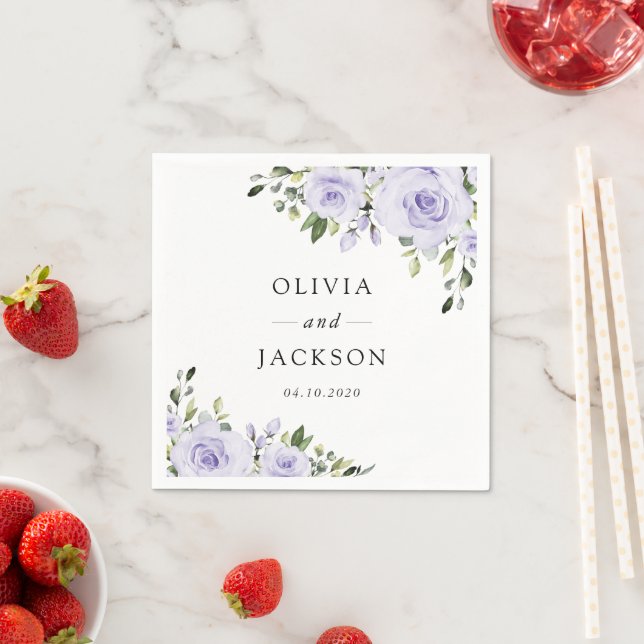 Serviette En Papier Fleurs violettes, Fleurs Lilac, Mariage Floral (En situation)