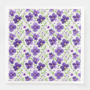 Serviette En Papier Fleurs violettes Floral Motif sans joint
