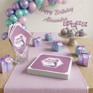 Serviette En Papier Flic Flac Fête d'anniversaire Piscine Sirène