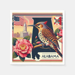 Serviette En Papier Flickr Nord de l'Alabama Oiseaux et Camellia Flowe