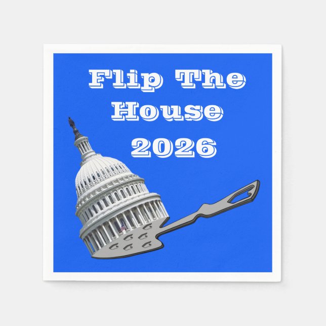 Serviette En Papier Flip The House Vote Blue 2026 (Devant)
