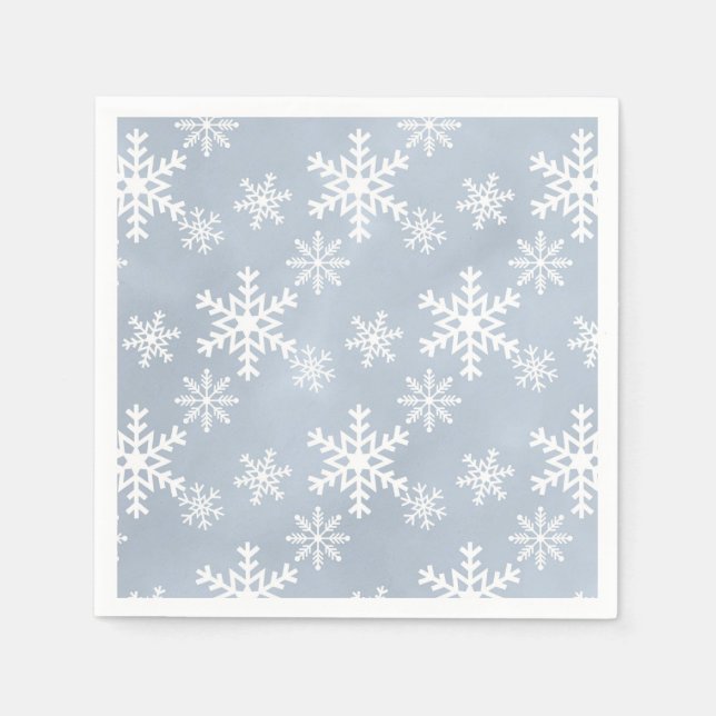 Serviette En Papier flocon bleu flocon de Noël baby shower fête (Devant)