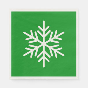 Serviette En Papier Flocon de neige alpin blanc festif et amusant sur