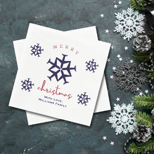 Serviette En Papier Flocon de neige d'avion de Noël Minimaliste Aviati