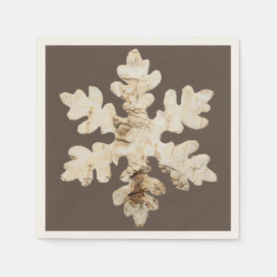 Serviette En Papier Flocon de neige en bois de bouleau brun blanc rust